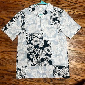 River Island Men's Blue Floral Button-Down